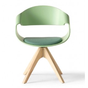 CHANTAL swivel chair with lacquered shell
