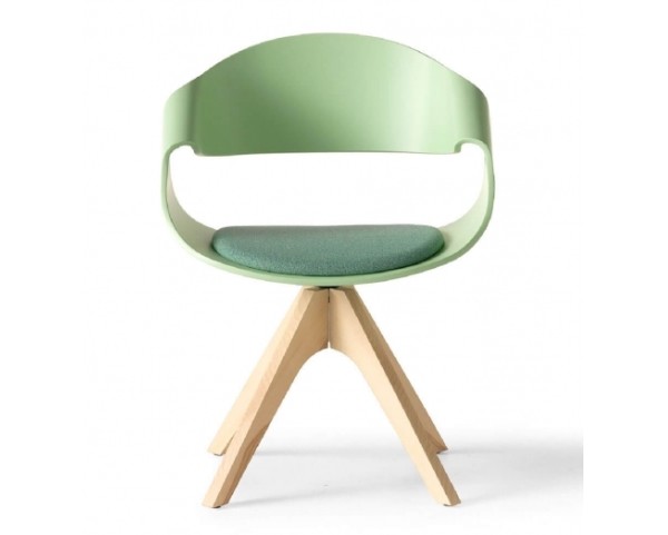 CHANTAL swivel chair with lacquered shell