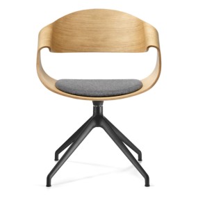 CHANTAL swivel chair with metal base