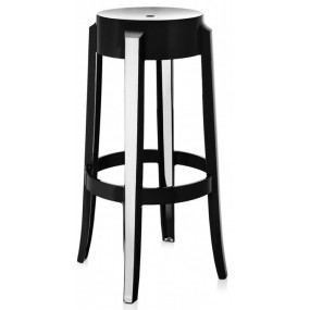 Charles Ghost high bar stool, black
