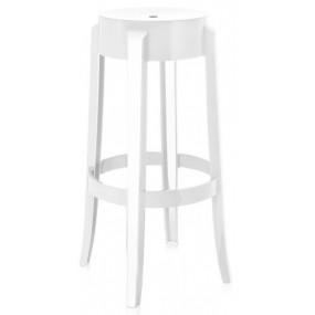 Charles Ghost high bar stool, white