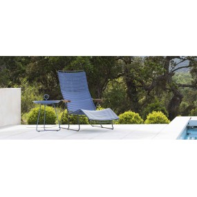 Lounger CLICK, 7 positions, grey-blue