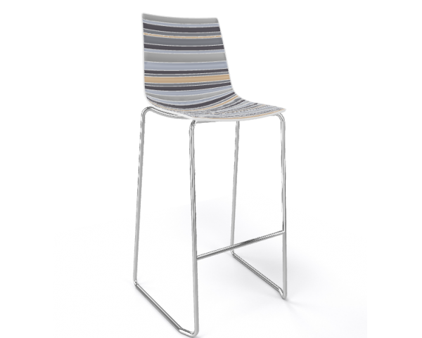 Barová židle COLORFIVE ST - vysoká, šedobéžová/chrom
