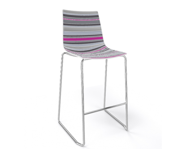 Barová židle COLORFIVE ST - nízká, šedovínová/chrom