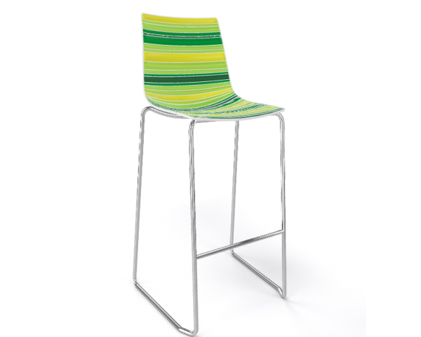 Barová stolička COLORFIVE ST - vysoká, zelená/chróm