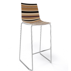 Barová židle COLORFIVE ST - vysoká, hnědobéžová/chrom