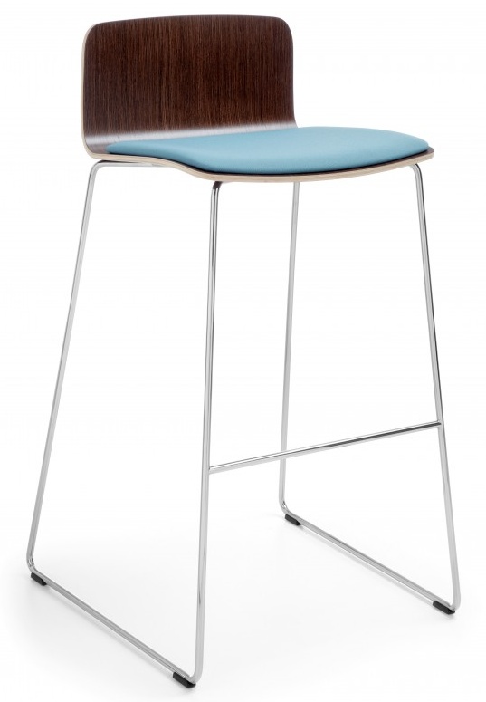 Levně ProfiM - Barová židle COM K22CV s čalouněným sedákem a ližinovou podnoží