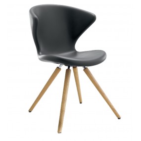 Otočná židle CONCEPT Soft Touch, dřevěná podnož