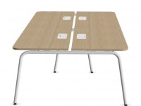 Štvormiestny pracovný stôl ROUND so zaoblenými rohmi 240x144 - 3
