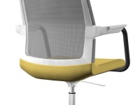 Židle WIND SWA534 s lakovanými područkami - bílý opěrák - 3