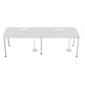 ROUND double work table with rounded corners 320x70