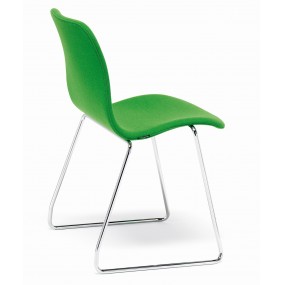 Cornflake chair with slatted base, stackable