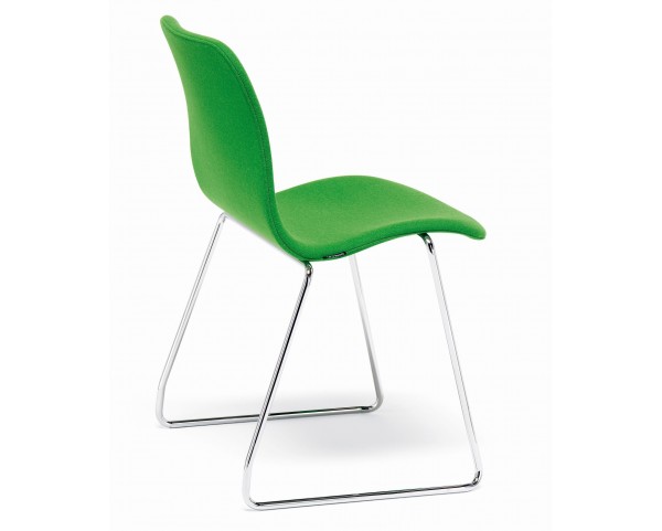 Cornflake chair with slatted base, stackable
