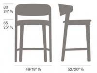 Barová židle Wolfgang Wood Stool - dřevěná nízká - 2
