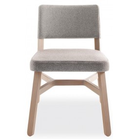 Dřevěná židle s čalouněným sedákem a opěradlem CROISSANT 570