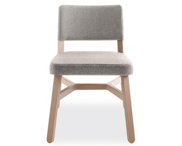 Dřevěná židle s čalouněným sedákem a opěradlem CROISSANT 570