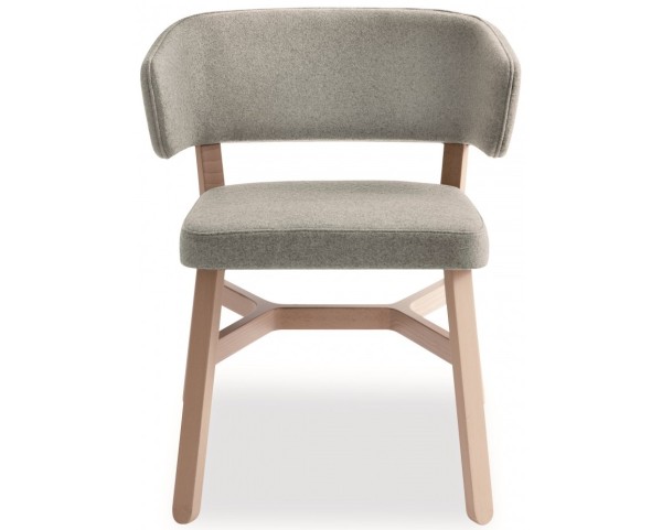 Wooden chair with upholstered seat and backrest CROISSANT 571