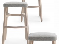 Dřevěná stolička s čalouněným sedákem CROISSANT 579 - 3