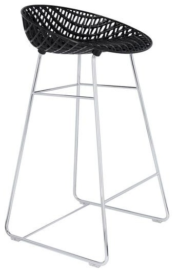 Levně Kartell - Barová židle Smatrik, chrom/černá