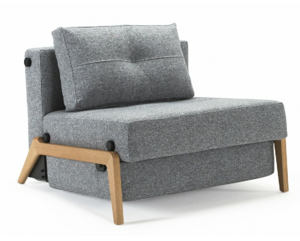 Folding armchair CUBED WOOD - grey