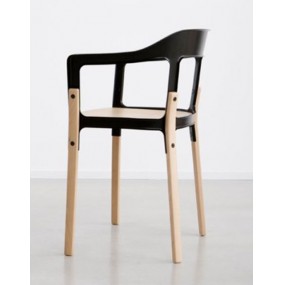 Židle STEELWOOD CHAIR - buková / černá