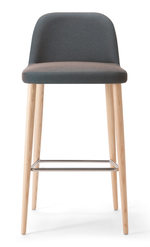 Levně TORRE - Barová židle DA VINCI s dřevěnou podnoží