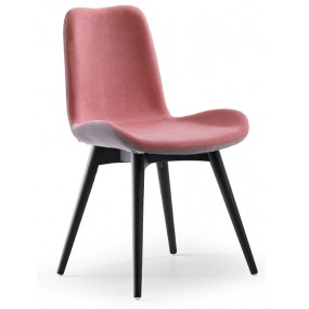 Two-tone chair DALIA with wooden base