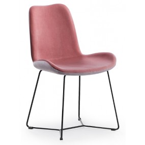 Two-tone chair DALIA with slatted base