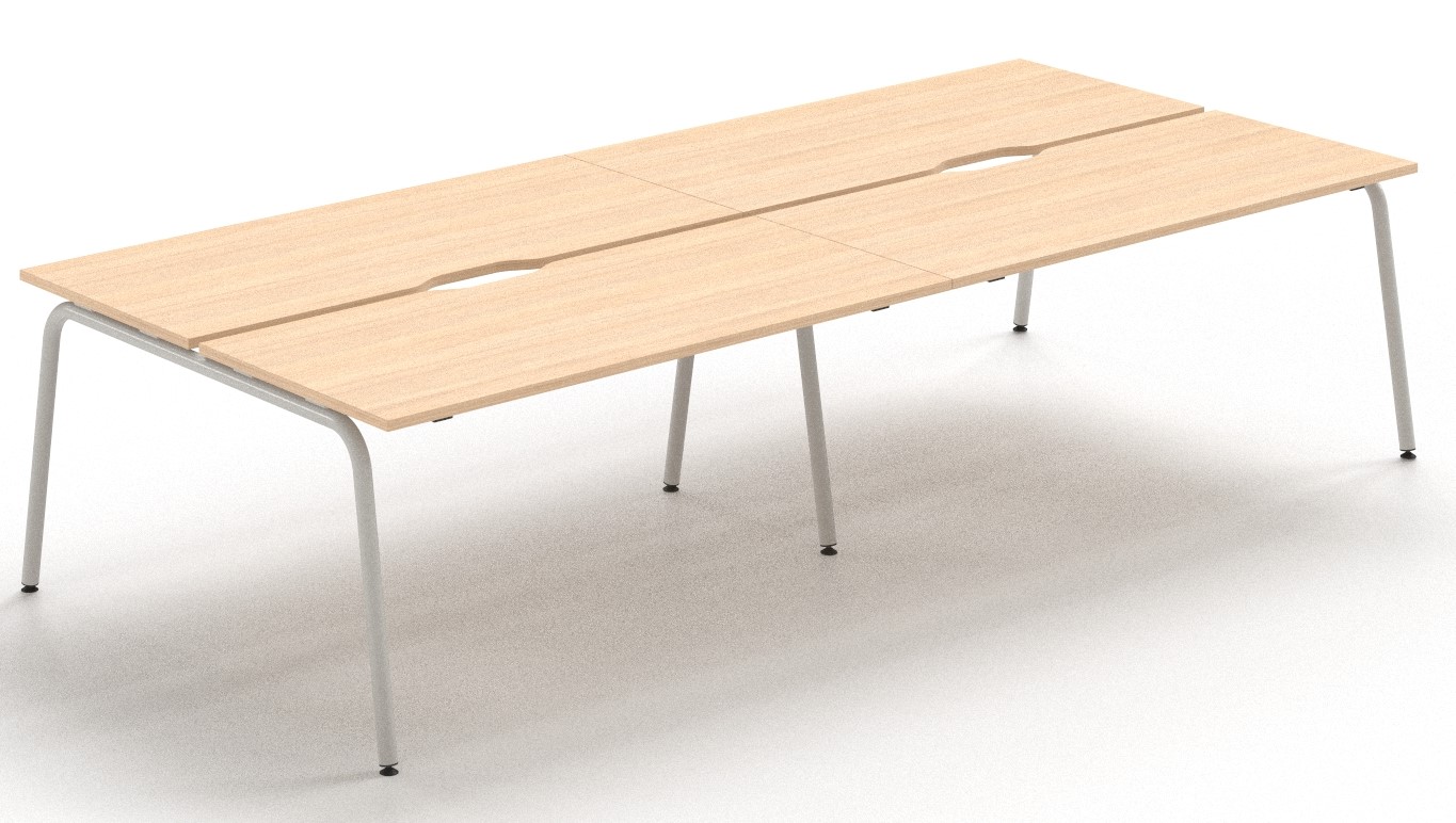 NARBUTAS - Čtyřmístný pracovní stůl ROUND 320x164 s posuvnou deskou