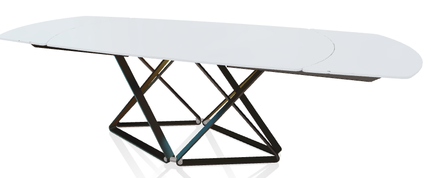 BONTEMPI - Skleněný rozkládací stůl DELTA, 170-300x106 cm