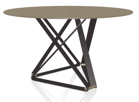 BONTEMPI - Skleněný kulatý stůl DELTA, Ø 130/150 cm