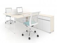 Two-seater work table AIR with cabinets 200x320 - 2