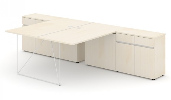 Levně NARBUTAS - Dvoumístný pracovní stůl AIR se skříňkami 160x320