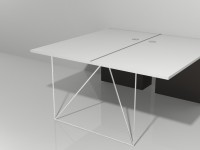 Dvoumístný pracovní stůl AIR s otevřenými policemi 160x160 - 2