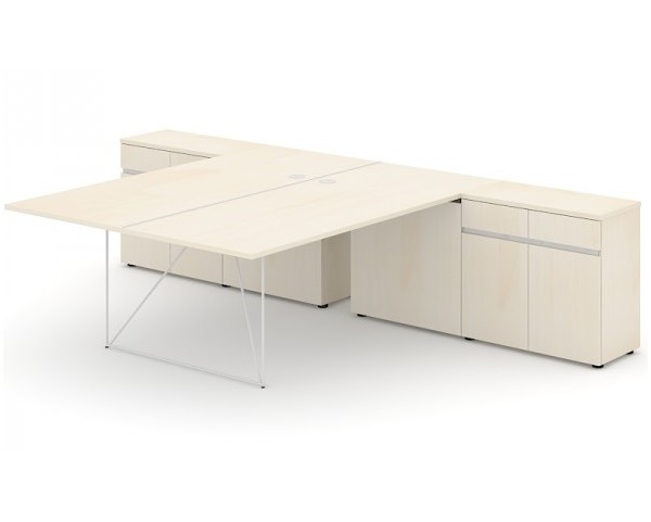 Two-seater work table AIR with cabinets 200x320