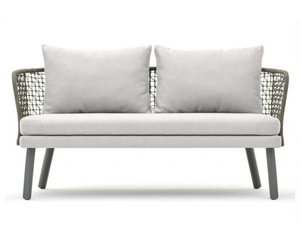 Two-seater sofa with lacquered base EMMA