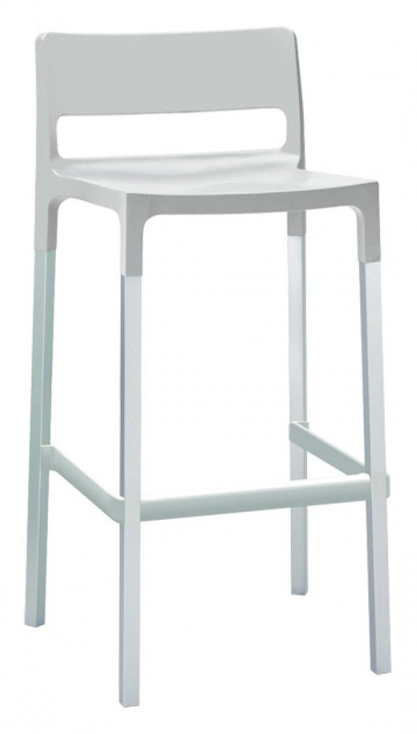 Levně SCAB - Barová židle DIVO vysoká - bílá/hliník