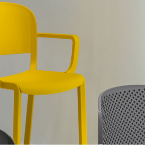 Chair with armrests DOME 265 DS - yellow