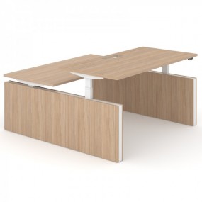 Elektricky stavitelný dvoumístný stůl MOTION 180x168 - 3 segmentová podnož