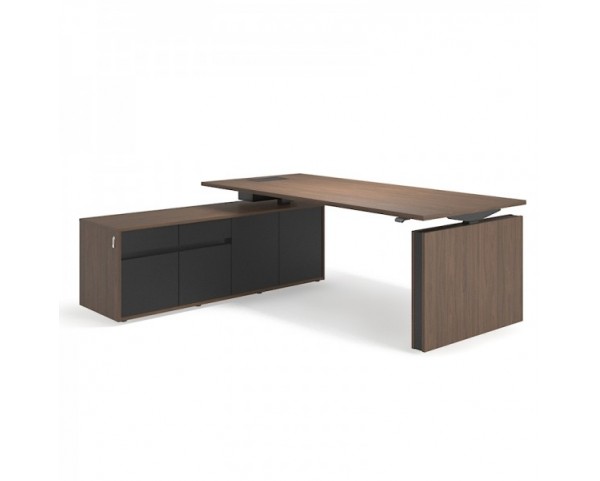 MOTION EXECUTIVE height adjustable table with cabinet - melamine