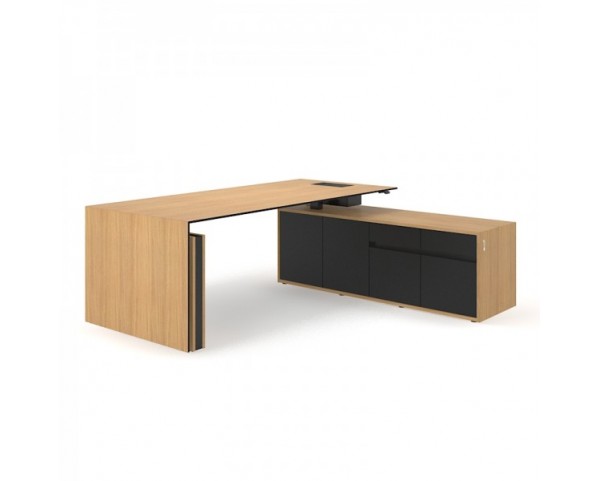 MOTION EXECUTIVE height adjustable table with cabinet - veneer