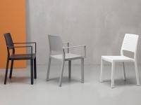 Židle EMI s područkami - bílá - 2