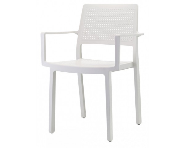 Židle EMI s područkami - bílá
