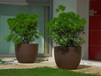 Design planter ETRIA, Ø 74 x 61 cm - brown - 2