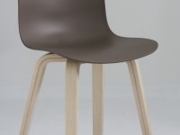 Židle SUBSTANCE s dřevěnou podnoží - jasan / béžová - 3