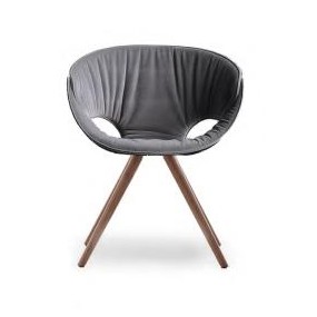 FL@T SOFT chair with wooden base