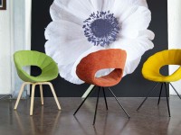 Čalouněná židle FLOWER, dřevěná podnož - 2