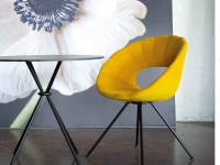 Upholstered chair FLOWER, wooden base - 3