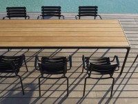 Stôl FOUR, 270 cm, bambus / sivý rám - 3