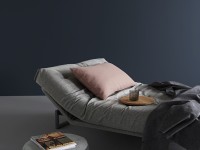 Folding sofa FRACTION 140-200 grey-brown - non-removable cover - 2